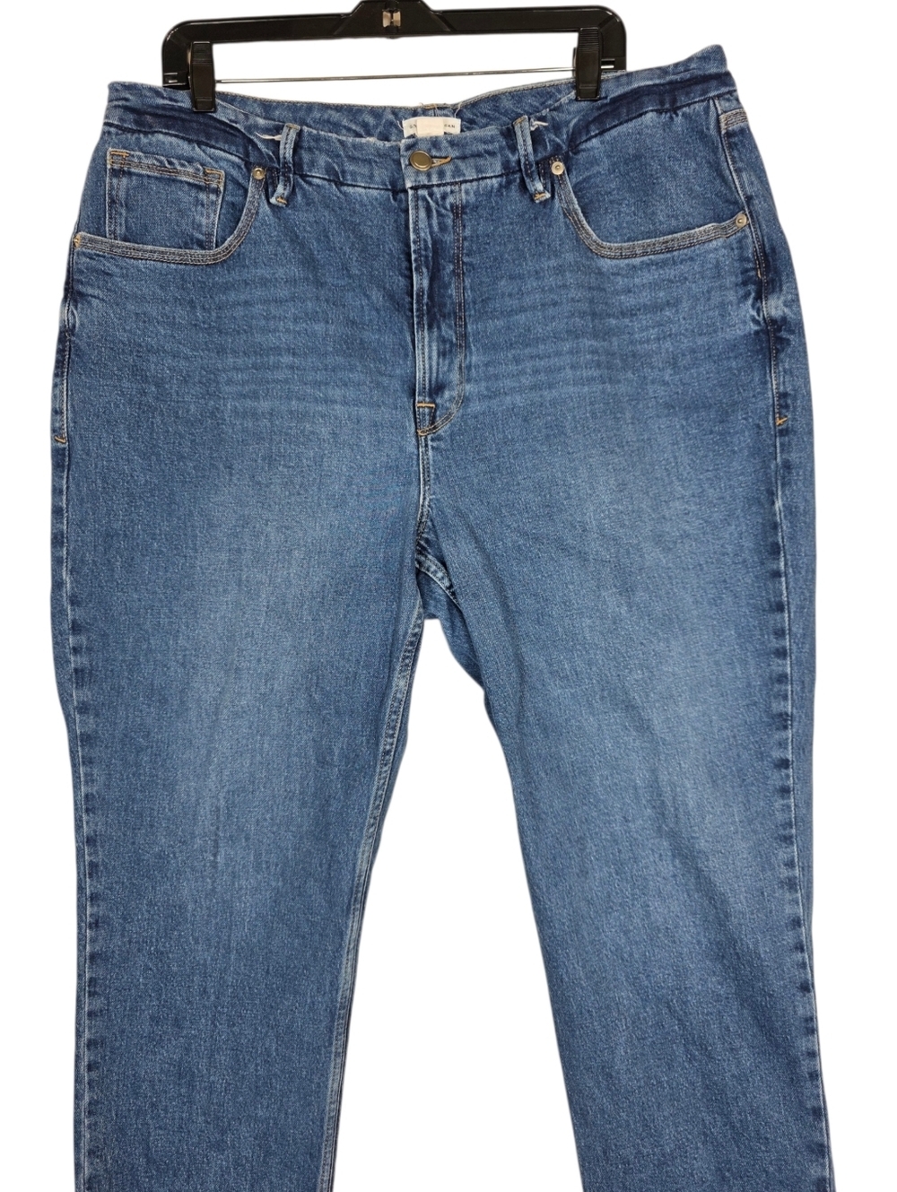 Good American Straight-Leg high rise midwashed indigo Jeans - Picture 5 of 15